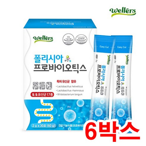 웰러스 폴리시아 프로바이오틱스 30포 6박스, 6개, 60g