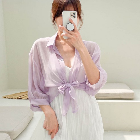 (비치웨어가능)멜리아 리본 시스루 남방/블라우스/남방/비치웨어/해외여행/시스루/빅사이즈/루즈핏남방/여리핏남방/몸매커버/해외여행/여름휴가
