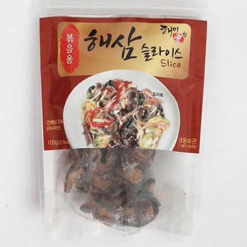 배마마 냉동 손질 미국산 불린해삼 슬라이스 100g, 3개