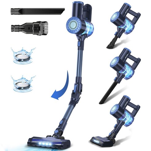 PrettyCare 무선 진공청소기 20KPa의 강력한 흡입력을 가진 스틱형 진공청소기