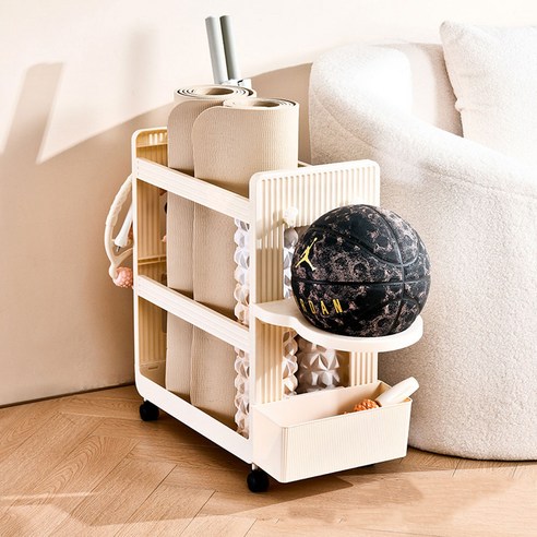 헬스와 운동 장비를 효율적으로 정리하는 OMBRY 요가매트 수납 카트