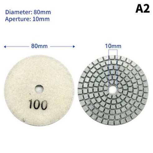 석재 패드 연마재 습식 버프 디스크 콘크리트 4 연삭 3 인치 조리대 100mm 화강암 다이아몬드 인치 80mm 연마 대리석 샌딩용, 3) A3