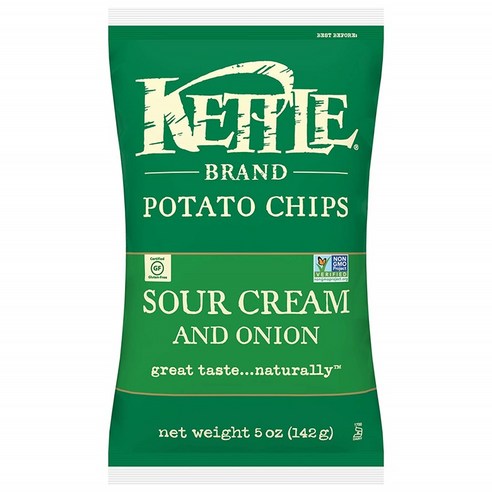케틀브랜드 포테이토 칩, Sour Cream And Onion, 142g