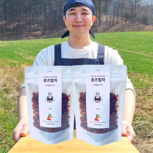 1+1 반듯한청년 로즈힙 티 100g 2봉 리필팩 차, 1개, 2개