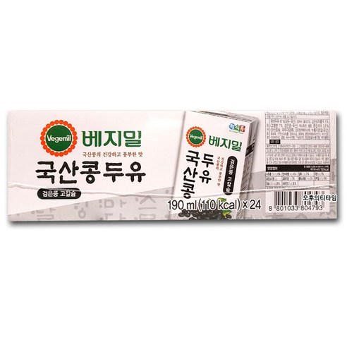 베지밀 국산콩두유 검은콩 고칼슘 190ml x 24개입, 24개