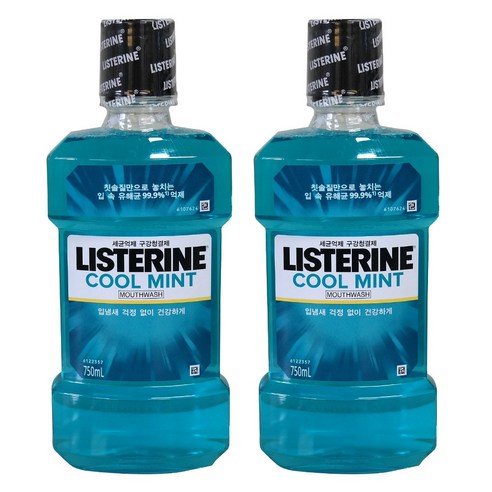 쿨민트 마우스워시 750ml x 2개 리스테린 sta*4346UI, 750ml, 2개