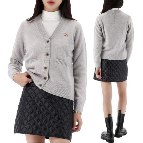 [명품]24FW 메종키츠네 베이비 폭스 울 가디건 LW00507KT1006 LIGHTGREY 24FWLW00507KT1006LIGHTGREY