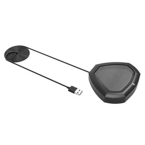 Xzante 음소거 기능이 있는 USB 회의용 마이크 무지향성 콘덴서 PC 노트북, 검은 색