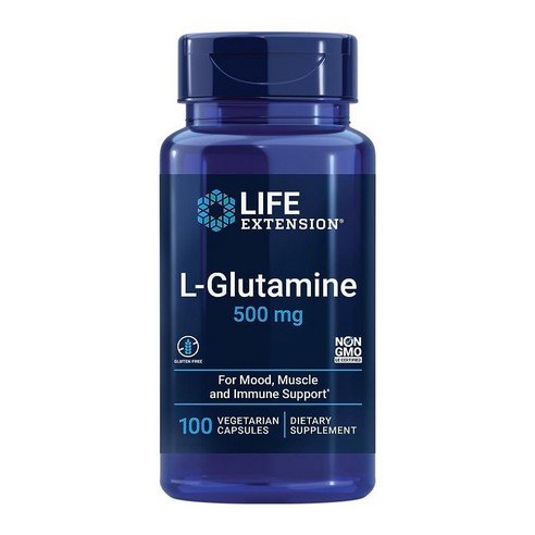 Life Extension L-Glutamine 500 mg 100캡슐 아미노산 단백질 보충제 207774 헬스보충식품