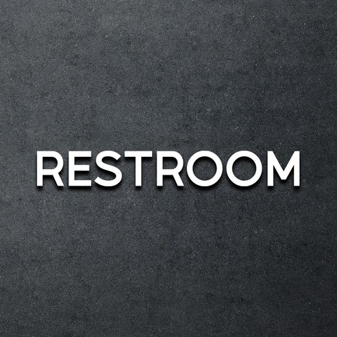 마마픽스 아크릴 도어사인 표지판 화이트, 1개, RESTROOM