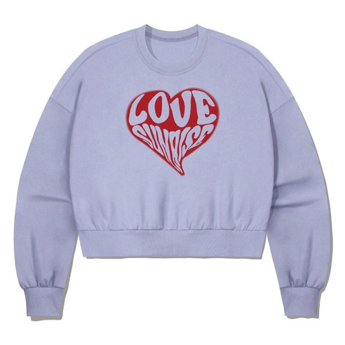 [당일출고] 플스하트 크롭 맨투맨 오버핏 루즈핏 티셔츠 맨투맨티 여성 여자 ZJMC_0005