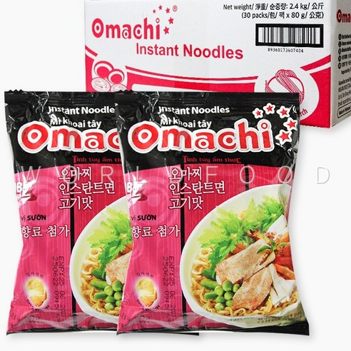 베트남 오마치 라면 돼지갈비맛 OMACHI MI HUONG VI SUON 80g 2개