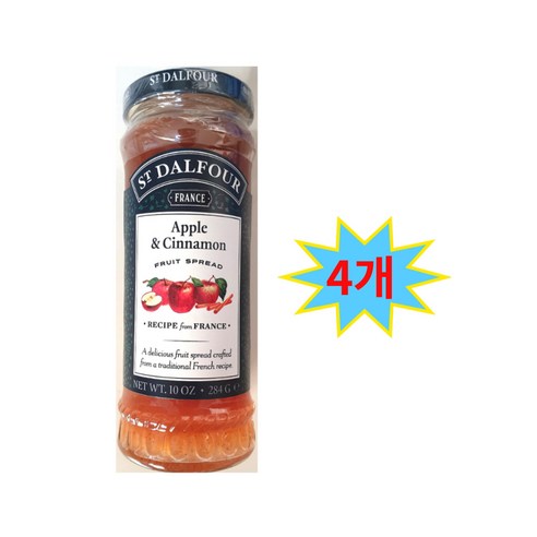 샹달프 애플 & 시나몬잼, 284g, 4개