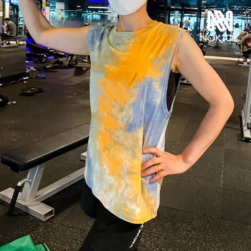 녹족 여성용 마블 헬스 나시
