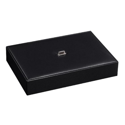 남성용 블랙 발렛 트레이 주최자 6 슬롯 가죽 블랙 나이트 스탠드 키용 전화, 25.5x18.5x5cm, PU 가죽