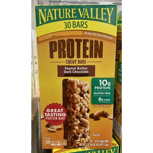 네이쳐밸리 프로틴 츄이 바 피넛버터 다크 초콜릿 40g x 30개입, 1.2kg, 2개