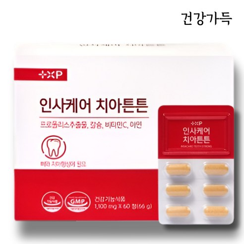 잇몸케어 치아 건강에 좋은 아연 비타민C 프로폴리스 칼슘, 1개, 60정