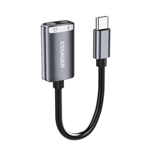 Essager USB C타입 외장형 사운드 카드, C 타입, 1개