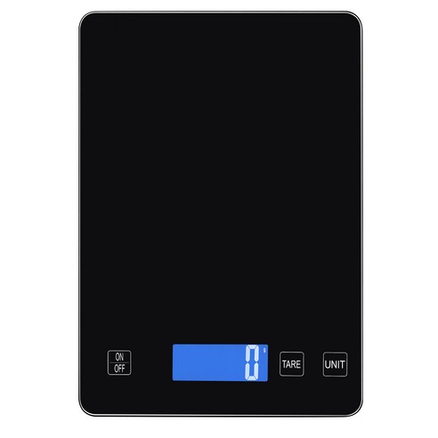 VIRENZZO 주방저울 USB 충전 전자저울 1g부터 최대 5kg/15kg 다양한 활용성 베이킹 저울 계량, 15kg, 블랙