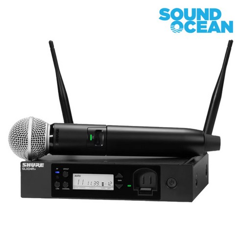 슈어 무선마이크 SHURE Wireless Microphone, GLXD24R+/SM58(무선 핸드)