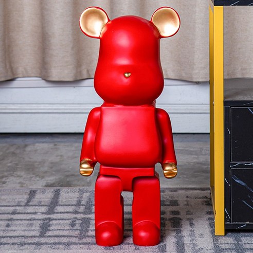 Uinox 베어브릭 저금통 50cm 대형 곰돌이 피규어 인테리어 소품 개업 집들이 선물, 레드(21*16*50cm)