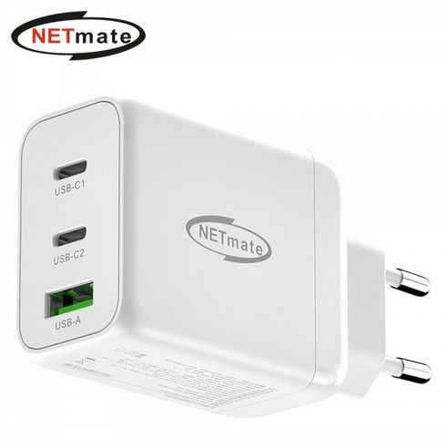 GaN PPS PD3.0 QC4.0 65W GaN 초고속 3포트 멀티 충전기 NM-GN065W, 본상품선택, 1개