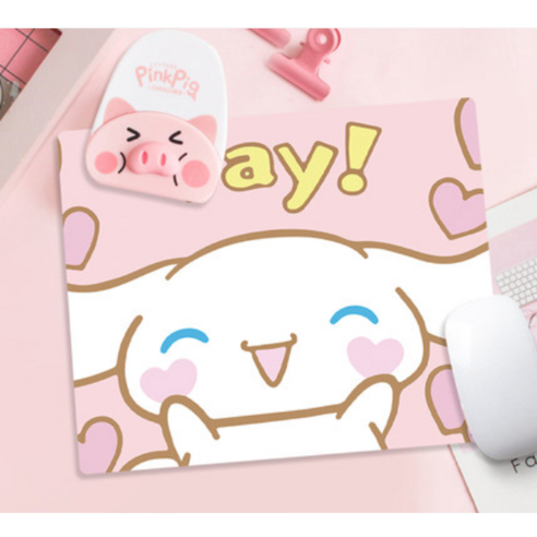 마이멜로디 쿠로미 시나모롤 캐릭터 사각 마우스 패드 책상 패드 논슬립 방수코팅 게이밍 장패드 24종, 26cm*21cm, 10