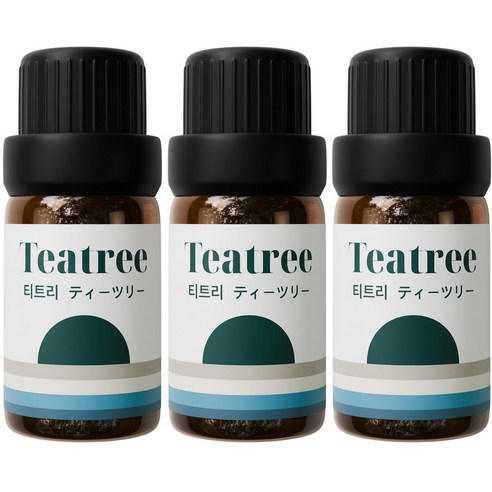 1+1+1 천연 유기농 아로마오일 에센셜오일, 3개, 10ml, 유기농 티트리오일