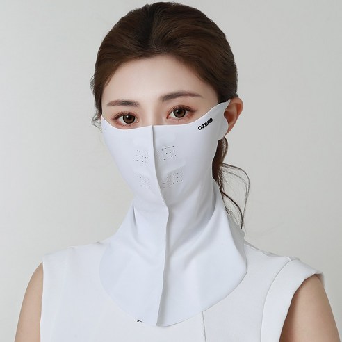 오제로 UV 자외선 차단 스포츠 골프 등산 낚시 자전거 야외활동 쿨링 마스크, 화이트, 1개