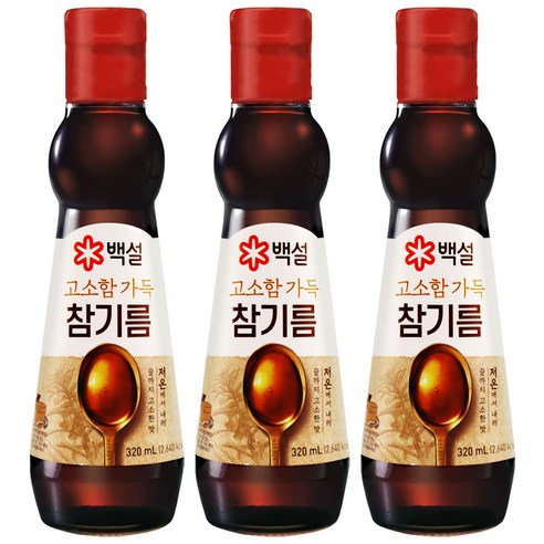 백설 진한 참기름, 320ml, 3개