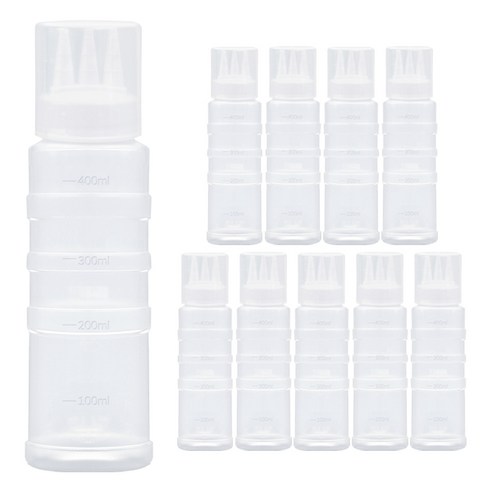 일상속반짝 국내생산 잘라쓰는 소스통 3구 뚜껑 포함, 10개, 400ml