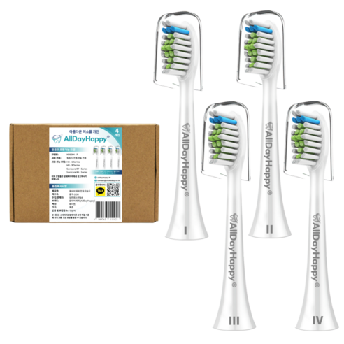 올데이해피 필립스 호환용 전동칫솔모 4개입, HX6064P-04