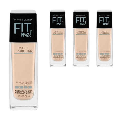 메이블린 핏 미! 매트+ 포어리스 파운데이션 30ml, Natural Ivory, 4개