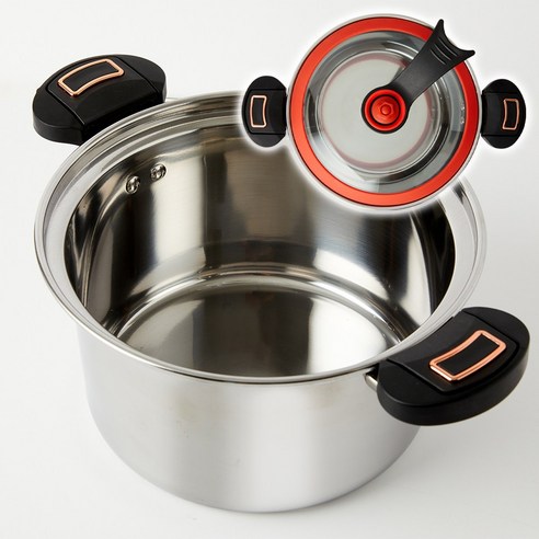 [TV홈쇼핑정품 애드크로스]독일 크루거 진공 가마솥 찜 냄비 밥솥 찌개 탕 찜기 압력 스텐 압력솥 스팀 찜솥