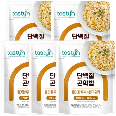 종근당건강 테이스틴 단백질 곤약밥 쫄깃한 두부 & 현미귀리, 150g, 5개