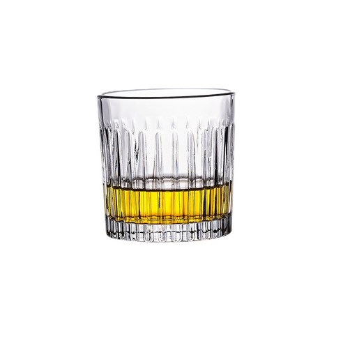 ANKRIC 물컵 [] 유럽 크리스탈 유리 위스키 컵 바 KTV 맥주컵 가정용 컵, 수직 줄무늬 와인 잔 [280ML] 48piece