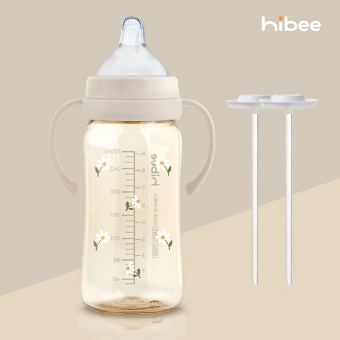 하이비 자기주도젖병 PPSU 270ml 젖병1P+젖꼭지1P+핸들1P+추타입2p or 간편타입2p, 핸들1p/간편타입2p/데이지샌드/젖꼭지 L(6개월), 1개, 270ml