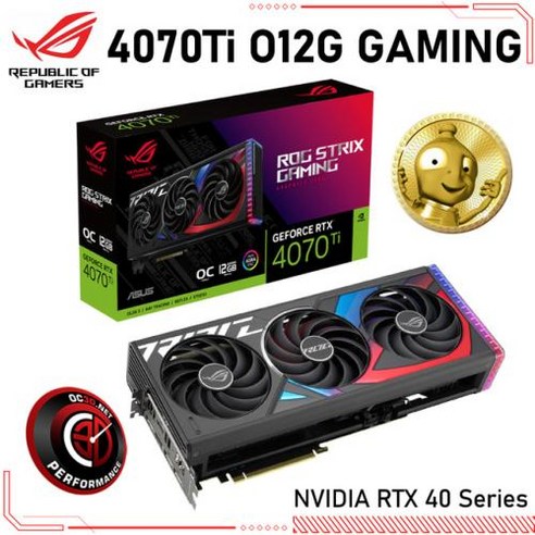 GDDR6X GeForce RTX 4070Ti 그래픽 21000MHz PCI Express 40 Asus ROG STRIX RTX4070TI Gamng 비디오 카드 7680 × 4, 1) Beige