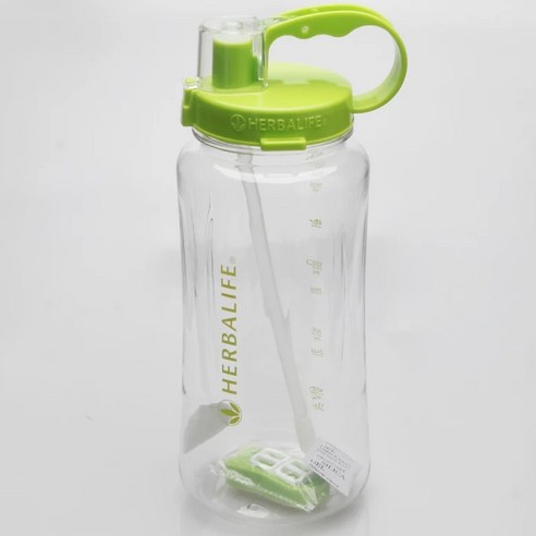 [XIG] 1000ml Herbalife 영양 스포츠 하이킹 물병 피트니스 밀짚 식품 등급 플라스틱 물병, White 1000ml