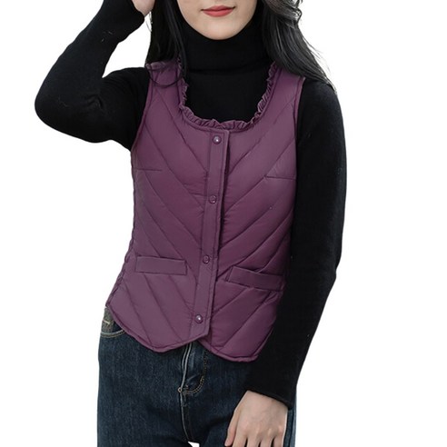 여성 패딩조끼 경량 슬림핏 포켓 레이스 퀼팅 베스트 Women''s Vest