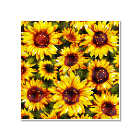모모픽스 보석십자수 30x30cm 캔버스형 AB비즈, DC16 해바라기 합창
