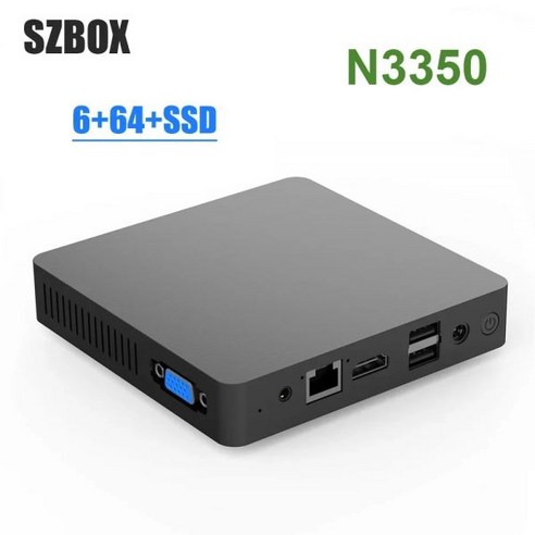 미니 베어본 PC 컴퓨터 SZBOX 팬리스 데스크탑 컴퓨터 N3350 윈도, 04 EU, 04 6G 64G add 512G ssd 미니 베어본 PC 컴퓨터 SZBOX 팬리스 데스크탑 컴퓨터 N3350 윈도, 04 EU, 04 6G 64G add 512G ssd