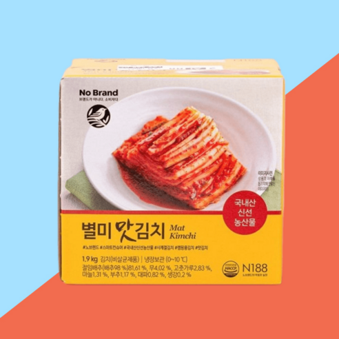노브랜드 포기김치 별미맛김치1.9kg, 단품