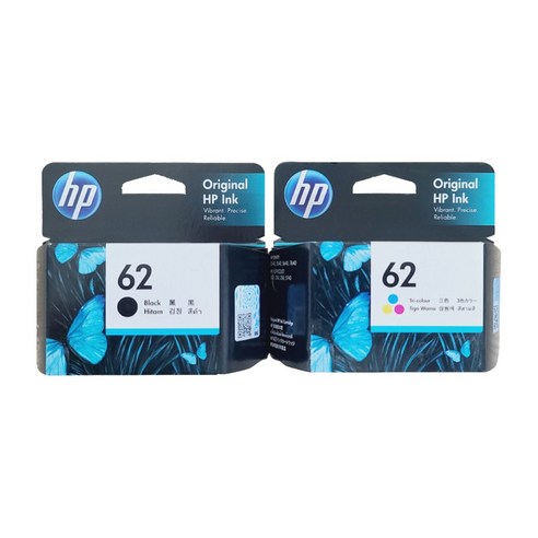 HP 62 정품잉크 C2P04AA C2P06AA HP7645 HP250 HP5740 HP200 색상선택, 1개, 검정(C2P04AA)