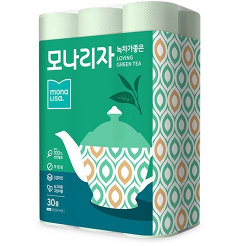 모나리자 녹차가 좋은 화장지 30m, 1개, 30롤