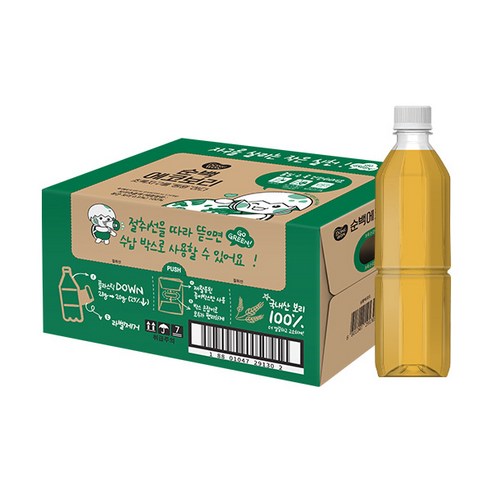 동원 순백 에코보리 무라벨, 350ml, 24개