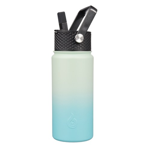 BJPKPK 누수 방지 스테인리스 스틸 보온병 뚜껑 3종 포함, 1개, 그라데이션 민트, 530ml
