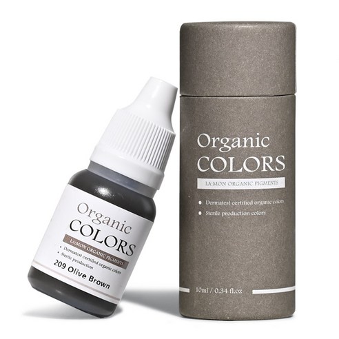 래쉬몬스터 오가닉 수지엠보 색소 아이라인 입술반영구 눈썹문신 스킨커버 10ml, 1개, [엠보 수지] 209 올리브브라운