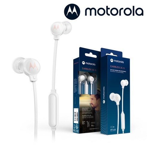모토로라 EARBUDS 3C-S C타입 유선 이어폰, 화이트, 화이트