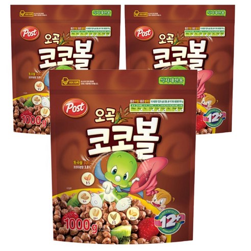 포스트 오곡 코코볼 시리얼, 1000g, 3개